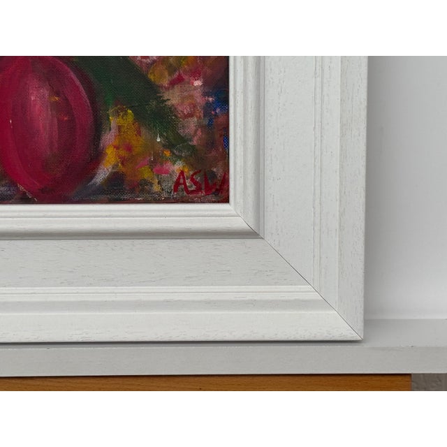 Angela Wakefield Ameryllis Study 3 - Miniature Abstract Floral Canvas Art by Contemporary Artist 2005 For Sale - Image 4 of 12