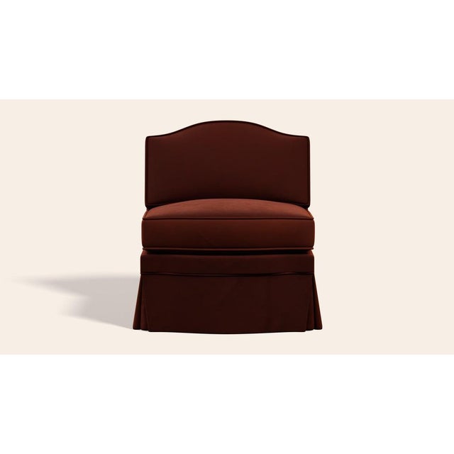 Cinnamon Velvet Felix Slipper Chair by Ceraudo For Sale - Image 4 of 8