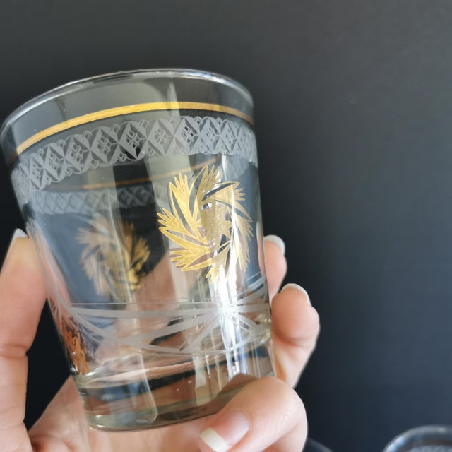 MidCentury Modern Gold Pinwheel Old Fashioned Glasses Set of 3 Chairish