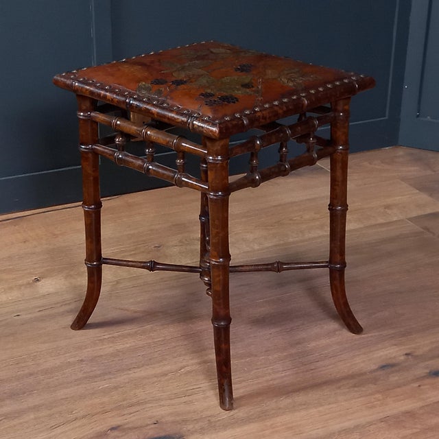 Art Nouveau Stool by George Hulbe, 1880 For Sale - Image 10 of 15