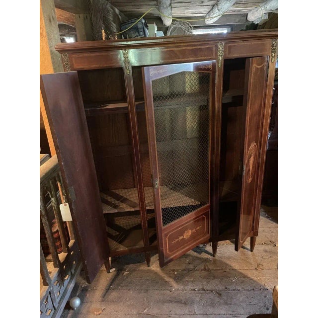 Wood Late 19th Century French Three Door Cabinet in Mahogany For Sale - Image 7 of 9