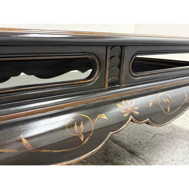 Black Drexel Heritage Et Cetera Chinoiserie Black Lacquer Cocktail Table For Sale - Image 8 of 12