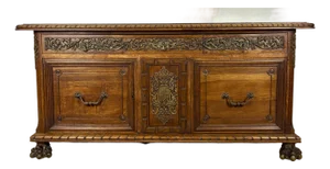 Large Henry II Style Oak Sideboard With Bronze Mounts, Early 20th Century