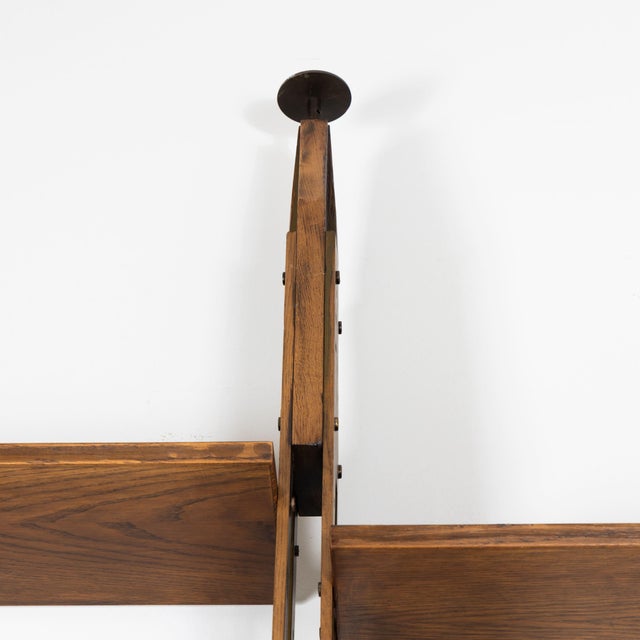 Wood Vintage Italian Floor-to-Ceiling Oak Bookcase, 1960s For Sale - Image 7 of 15