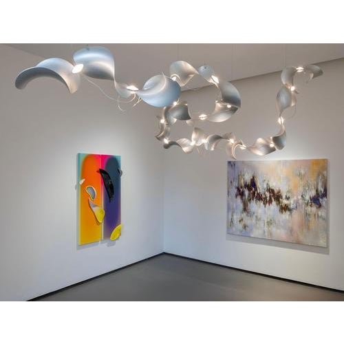 Dune 12 Cluster Chandelier in Silver Anodized Aluminum by Moss Objects For Sale - Image 15 of 18