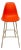Herman Miller Bar Stools in Red/Orange Molded Fiberglass Seats-Mid Century Design For Sale