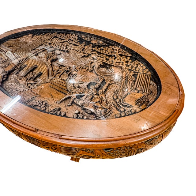 Mid-Century Modern Hand-Carved Asian Opium Nesting Table For Sale - Image 4 of 18