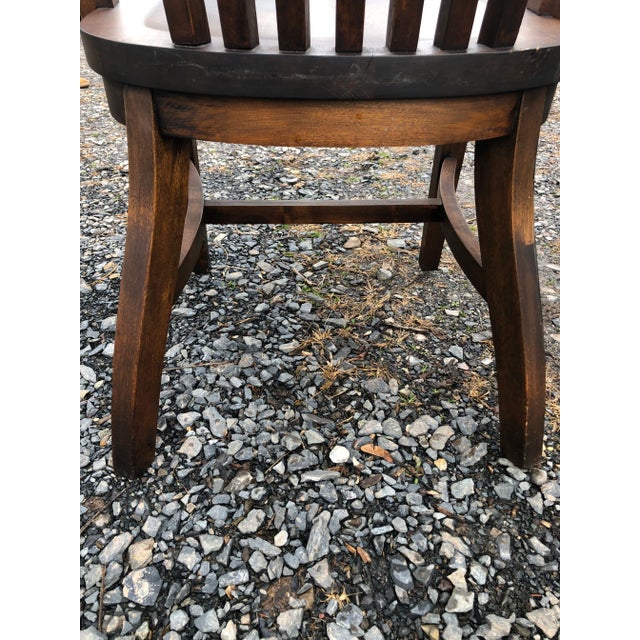 Heavy Solid Oak Desk Bank Chair | Chairish