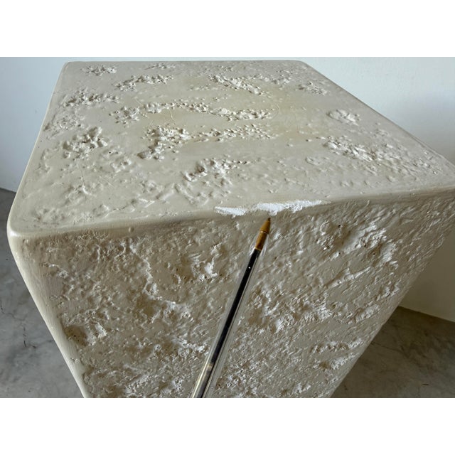 1980s Vintage Postmodern Organic Textured Plaster Display Pedestal For Sale - Image 10 of 12