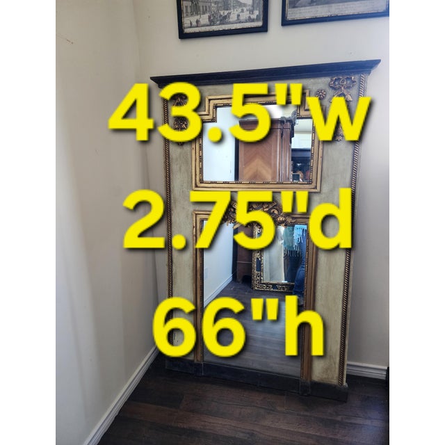 Rustic European French Style Trumeau Mirror For Sale - Image 3 of 7