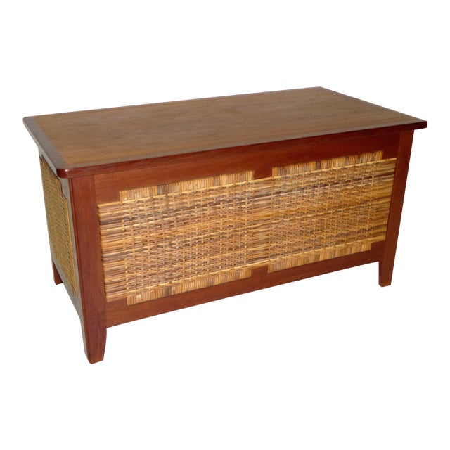 Danish Modern Teak & Cane Blanket Chest Chairish