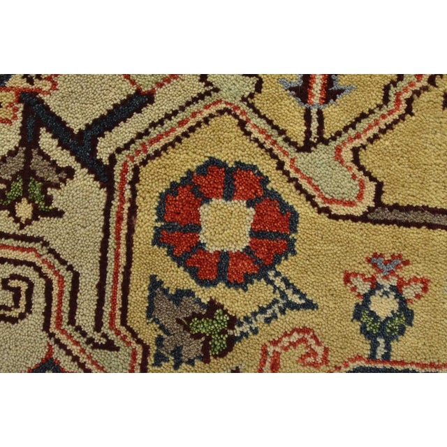 Serapi Rug 9’2” X 11’11” Blue Wool Tribal Hand-Knotted Oriental Carpet For Sale - Image 4 of 12