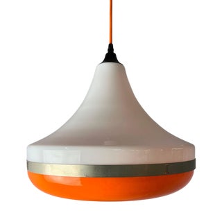 White and Orange Plastic Pendant, Denmark For Sale