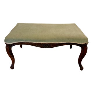 Large Antique Victorian Carved Walnut Stool, 1860s For Sale