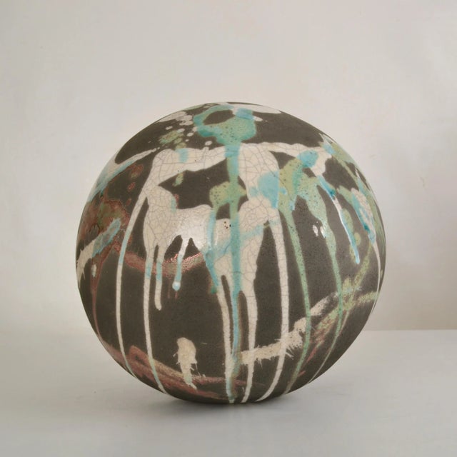 Abstract Spherical Ceramic Sculpture For Sale - Image 6 of 10
