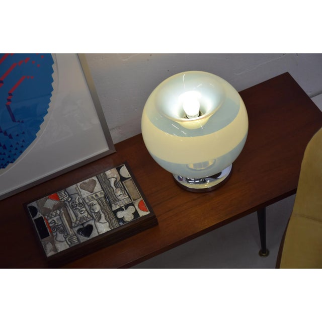 Metal Vintage Hand-Blown Glass Table Lamp from Mazzega For Sale - Image 7 of 9