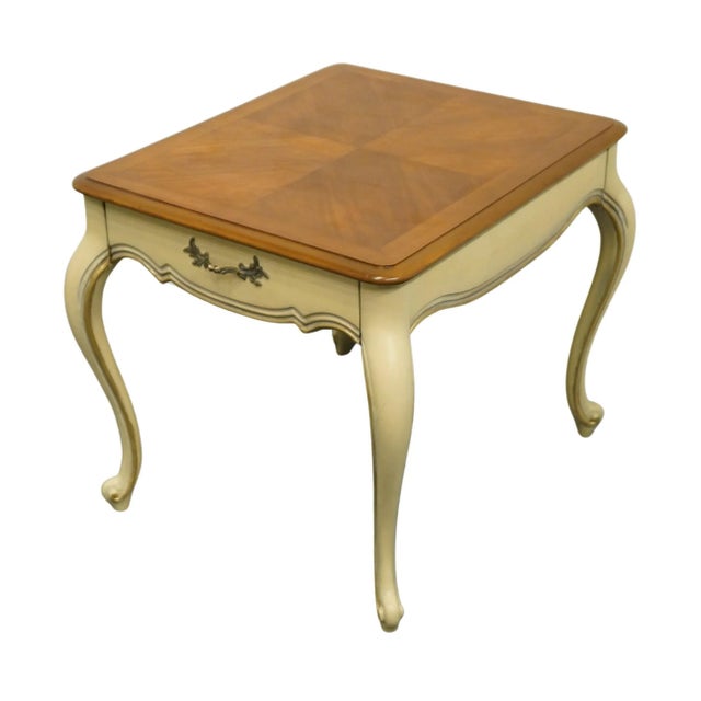 French Country Altavista Lane Furniture Cream / Off White Country French Style 23" Accent End Table 954-05 For Sale - Image 3 of 13