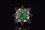 Late 20th Century Gia Certified 8.20Cts Emerald Sapphire & Diamond 18k Gold Cocktail Ring, Size 6.75 For Sale In Dallas - Image 6 of 15