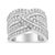Bask in the allure of our sterling silver ring, graced with an extraordinary multi-row overlay design. This eye-catching...