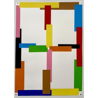 Beat Zoderer, Swiss Contemporary Art Beat Zoderer Abstract Color Constructivist Screenprint, 2000 For Sale