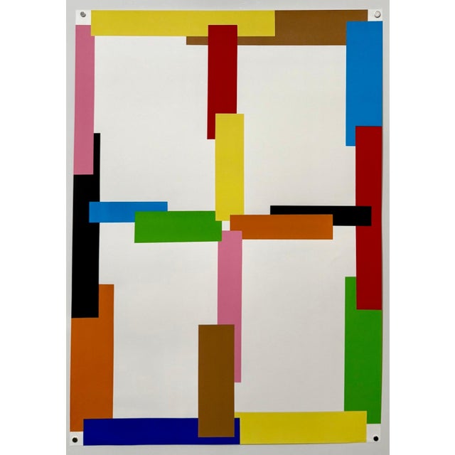 Beat Zoderer, Swiss Contemporary Art Beat Zoderer Abstract Color Constructivist Screenprint, 2000 For Sale