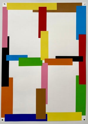 Beat Zoderer, Swiss Contemporary Art Beat Zoderer Abstract Color Constructivist Screenprint, 2000