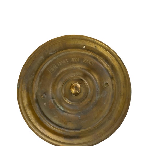 Set of 4 Vintage Libra 1008 Spain Solid Brass Center Door Fixed Knobs - Louis XVI Style Spain 1970s-1980s For Sale - Image 4 of 6