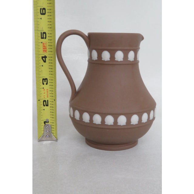 Wedgwood Wedgwood Jasperware Shell Design Taupe Brown Jug Pitcher For Sale - Image 4 of 13