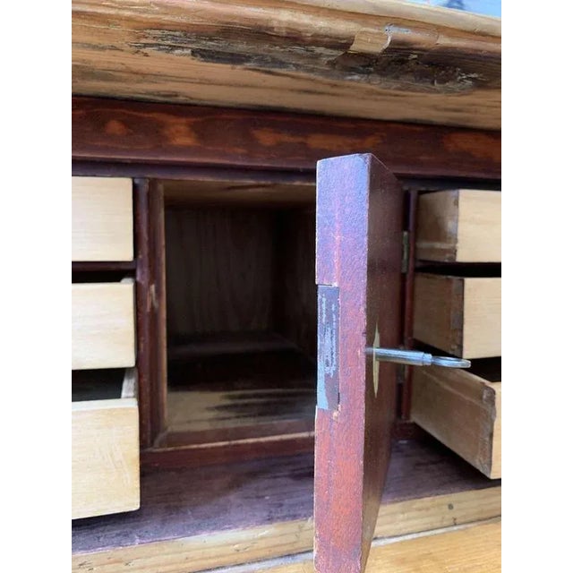 Swedish Pine Secretaire with Iron Side Handles For Sale - Image 16 of 18