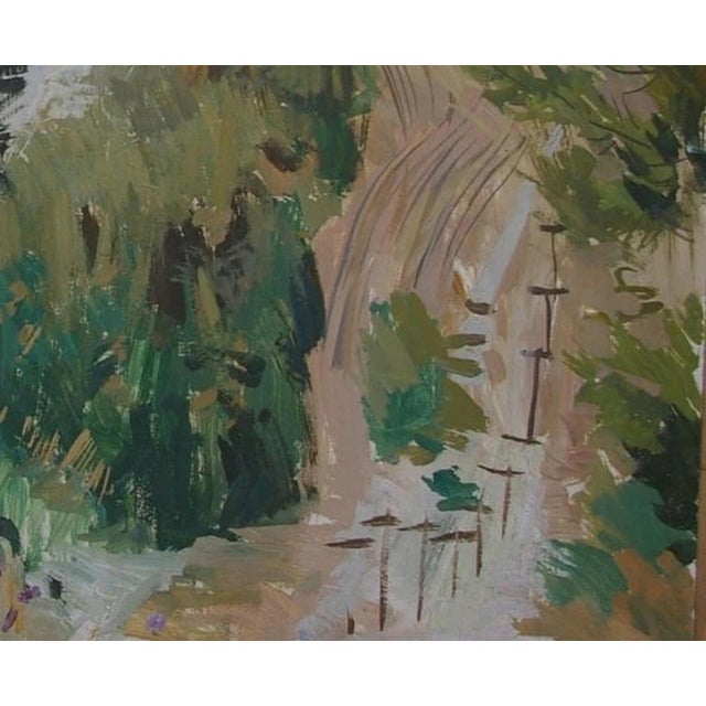 Impressionist Forest Oil Painting, Original Ukrainian Art on Cardboard 60-70 For Sale - Image 6 of 6