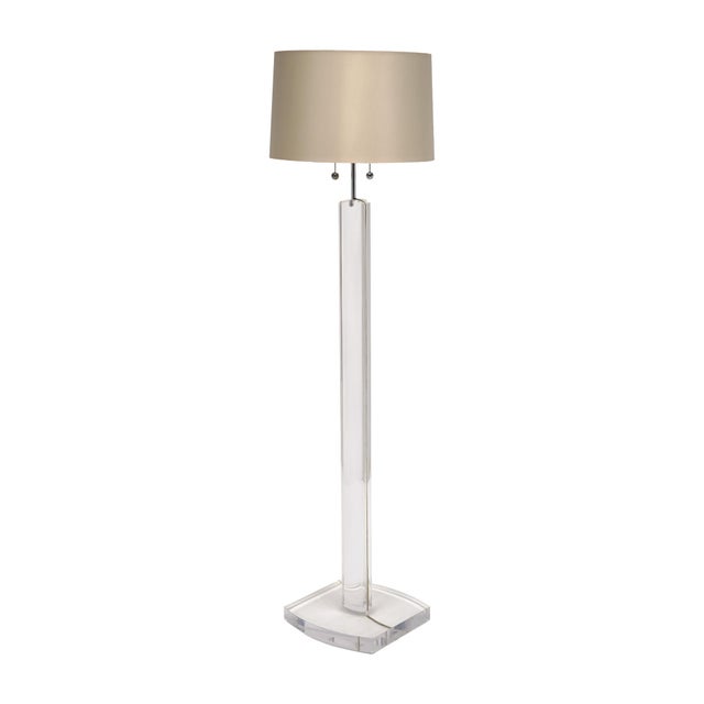Modern Vintage French Lucite Floor Lamp, Modern Style 1980s For Sale - Image 3 of 9