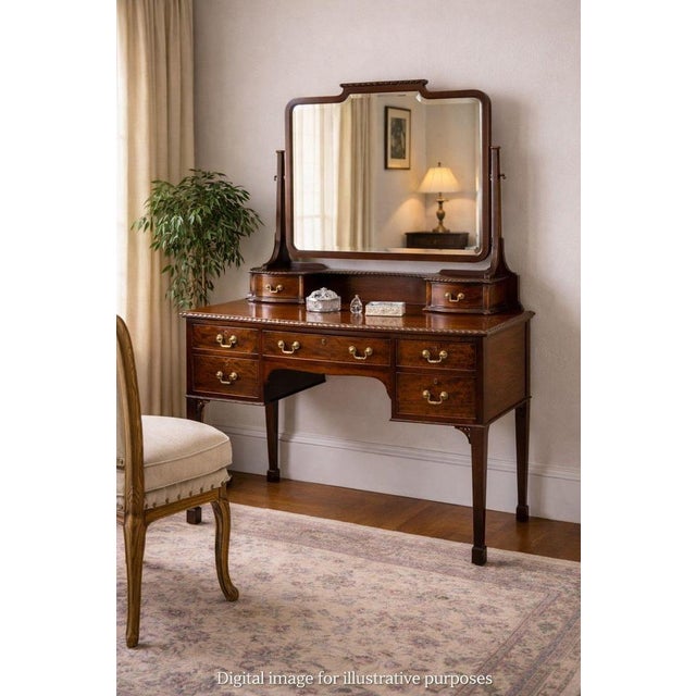 Wood Edwardian Mahogany Dressing Table, 1900 For Sale - Image 7 of 8