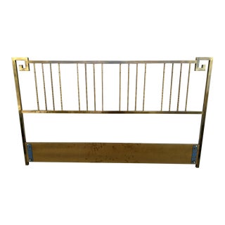 Mastercraft Brass King Headboard, Greek Key Design, 1970s For Sale
