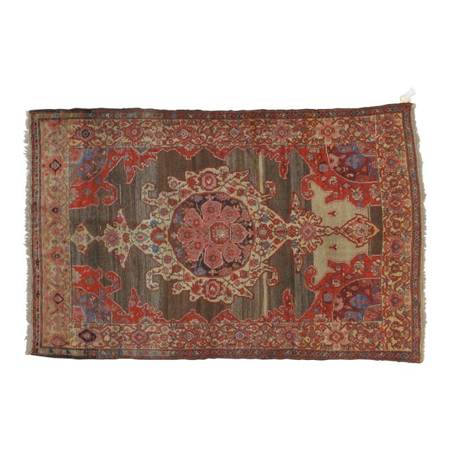 1900's Antique Persian Mishan Malayer, 4'3" X 6'6" For Sale