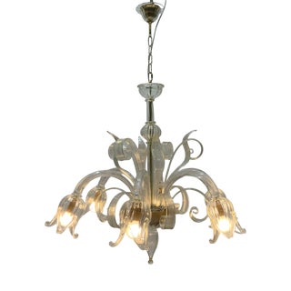 Murano Glass Tube Chandelier attributed to the Seguso Company, 1970s For Sale