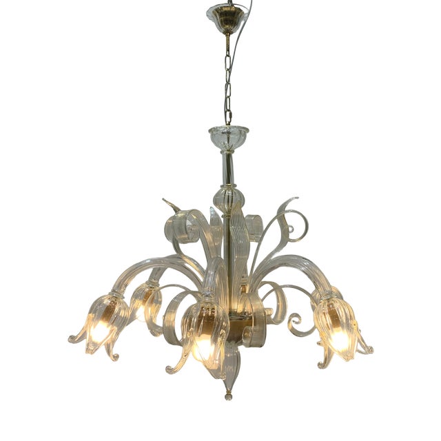 Murano Glass Tube Chandelier attributed to the Seguso Company, 1970s For Sale