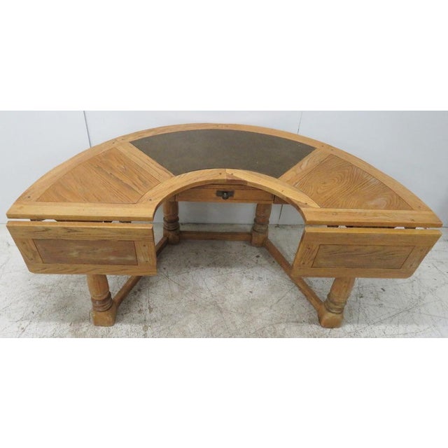 Distressed Country Oak Half Round Desk Chairish