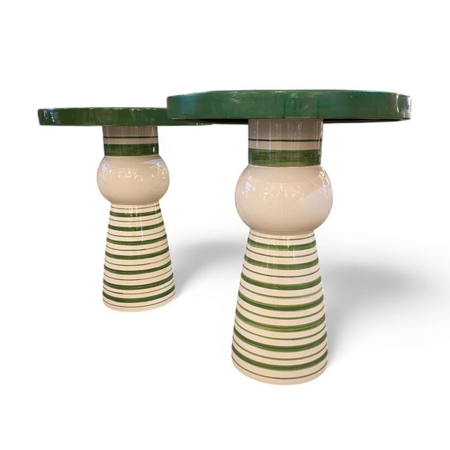 Ceramic Side Tables, 1980s, Set of 2 For Sale - Image 3 of 6