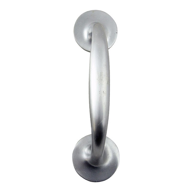 Vintage Modern 7.5 In. Brushed Nickel Passage Door Pull Handle For Sale