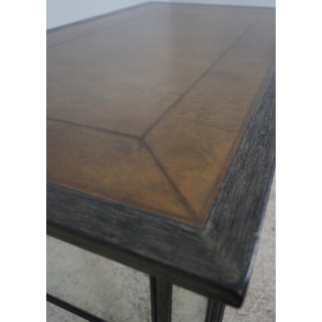 Theodore Alexander Louis XVI Mirrored Leather Top Writing Desk For Sale - Image 12 of 18