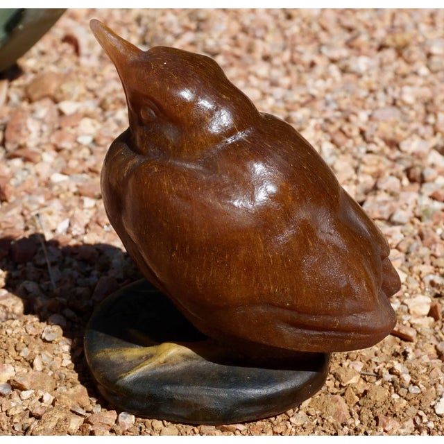 Amalric Walter Henri Berge Pate De Verre Brown Bird Paperweight For Sale - Image 4 of 10