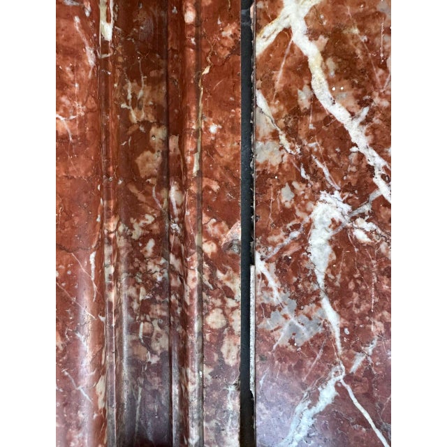 Louis XIV Style Fireplace in Red Campan Marble, 1880s For Sale - Image 4 of 18