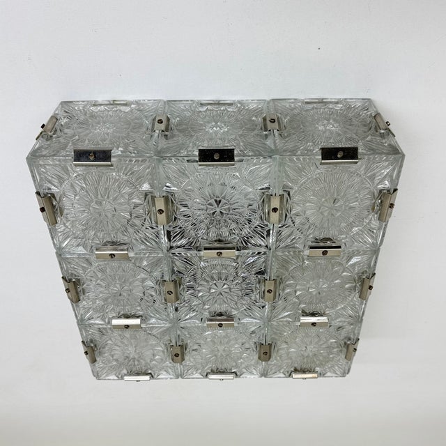 Mid-Century Glass Ceiling Lamp from Kamenický Šenov, 1970s For Sale - Image 11 of 18