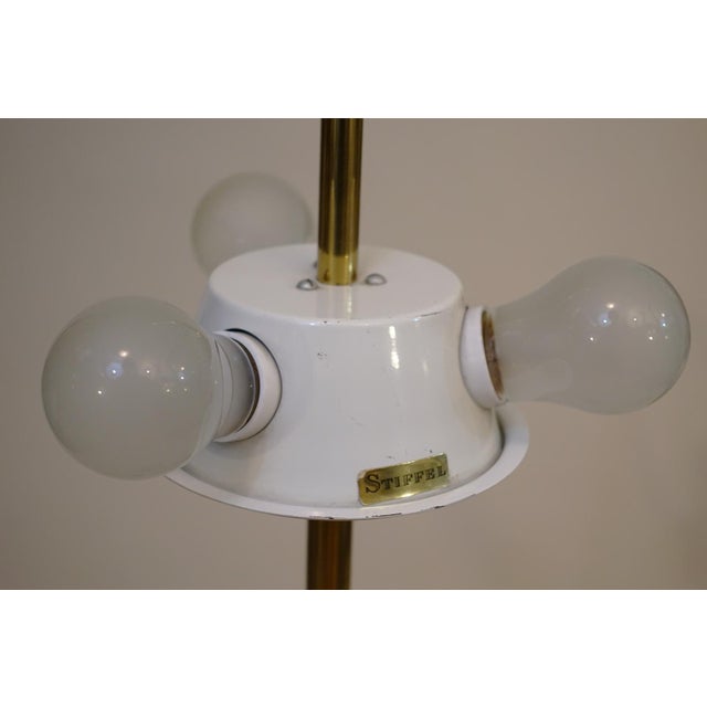 XL Stiffel Atomic Modern Brass Candelabra Table Lamp 1950's For Sale - Image 9 of 10