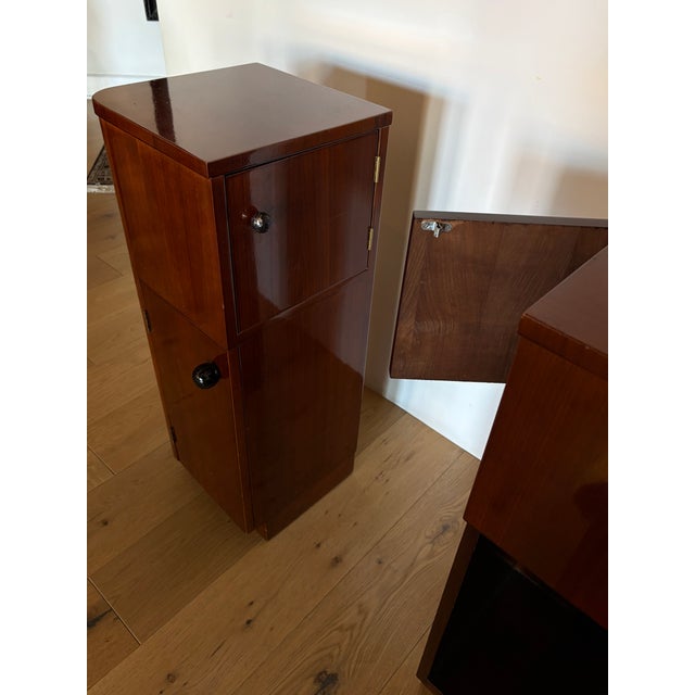 Art Deco 1930s Art Deco Pair of Mahogany Side Tables For Sale - Image 3 of 10