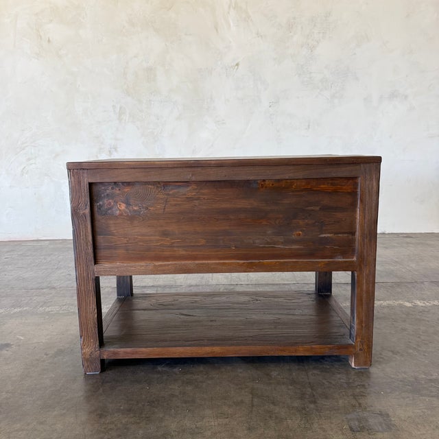 Wood Nathalie Reclaimed Elm 2 Drawer Nightstand 36" - Walnut For Sale - Image 7 of 8
