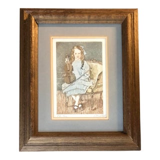 1970’s Portrait of a Young Violinist Original Lithograph For Sale