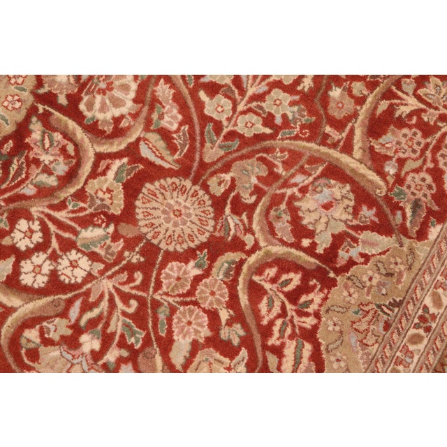 Art Nouveau Style Floral 1990's Pak-Persian Rust/Beige Wool Rug - 6'0'' X 9'3'' For Sale - Image 4 of 9