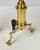 Vintage Tall Polished Brass & Cast Iron Ball Top Andirons - Pair For Sale - Image 10 of 14