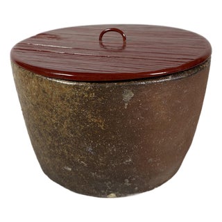 Japanese Stoneware and Lacquer Water Container, 1700 For Sale